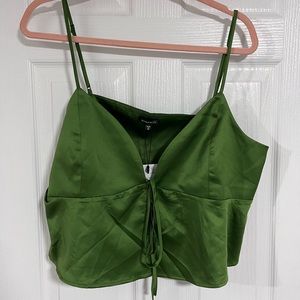 emerald green tank with tags
